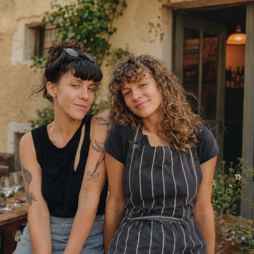 Lucille et Justine les gérantes de l'auberge de la Clouère à CHâteau-Larcher