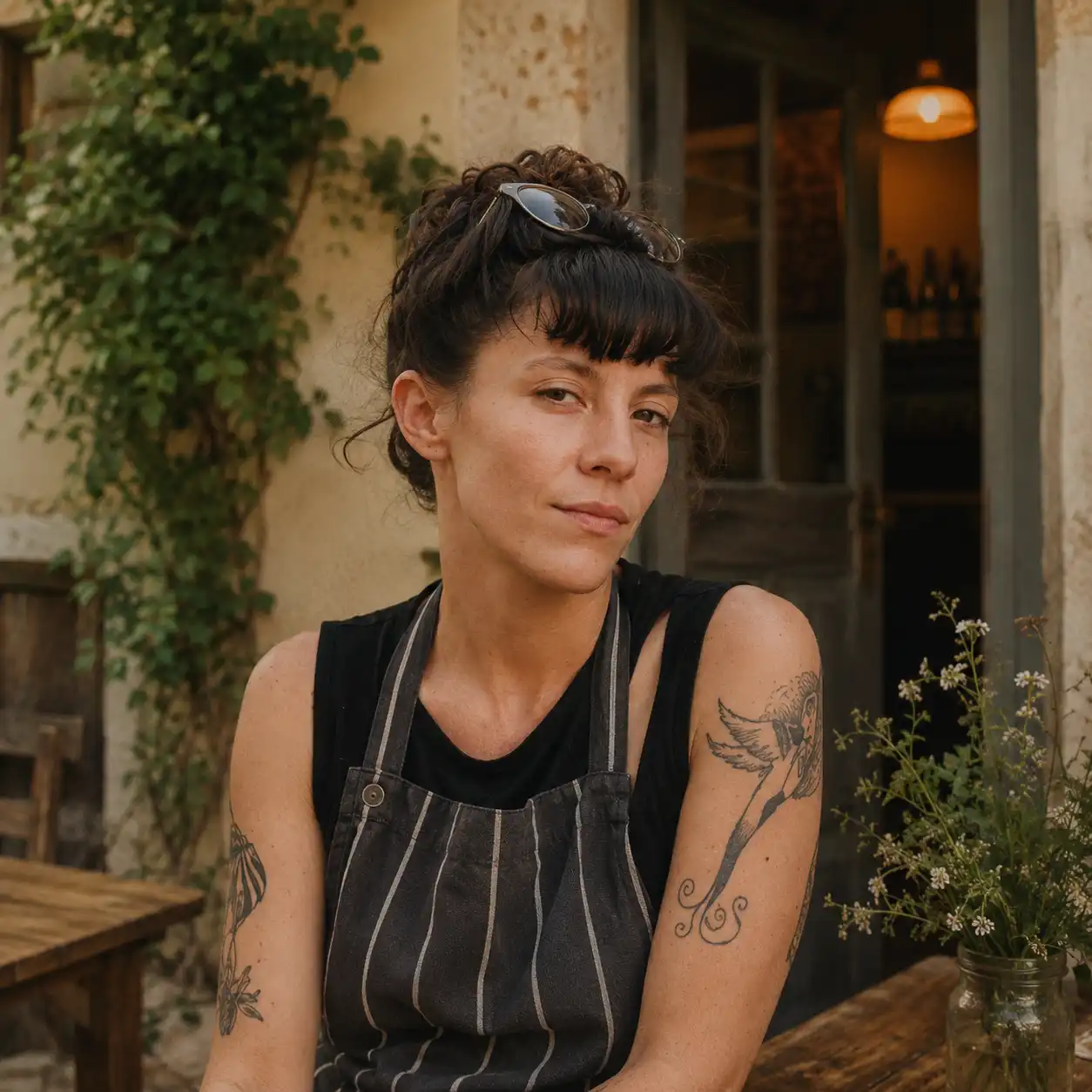 Justine gérante de l'auberge de la Clouère à Château-Larcher