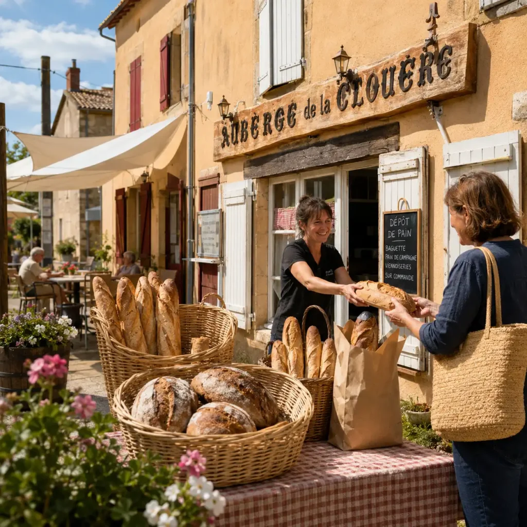 dépôt de pain à l'auberge de la clouère de Château-Larcher