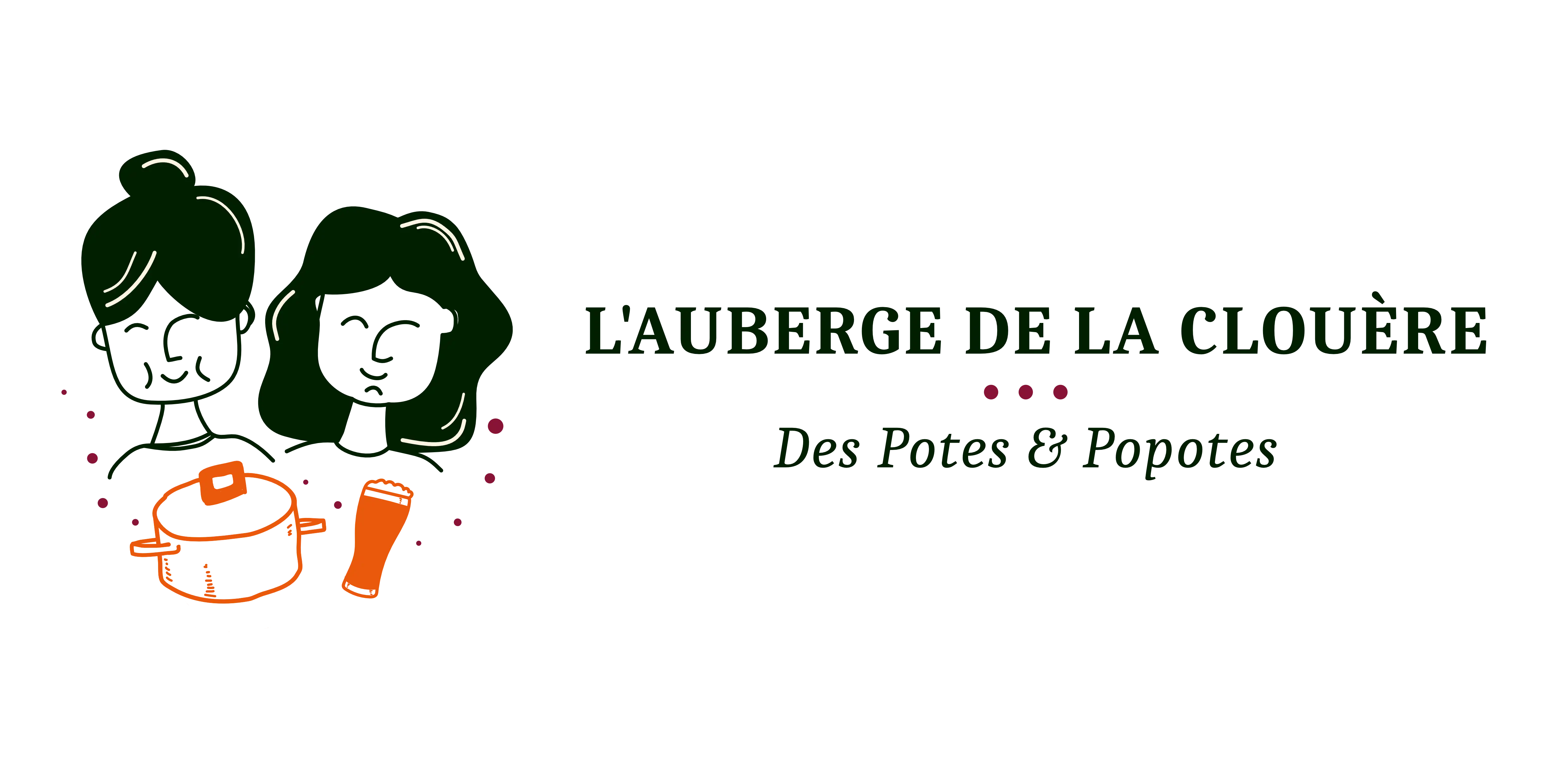 Logo et baseline L'auberge de la clouere no background horizontal true color